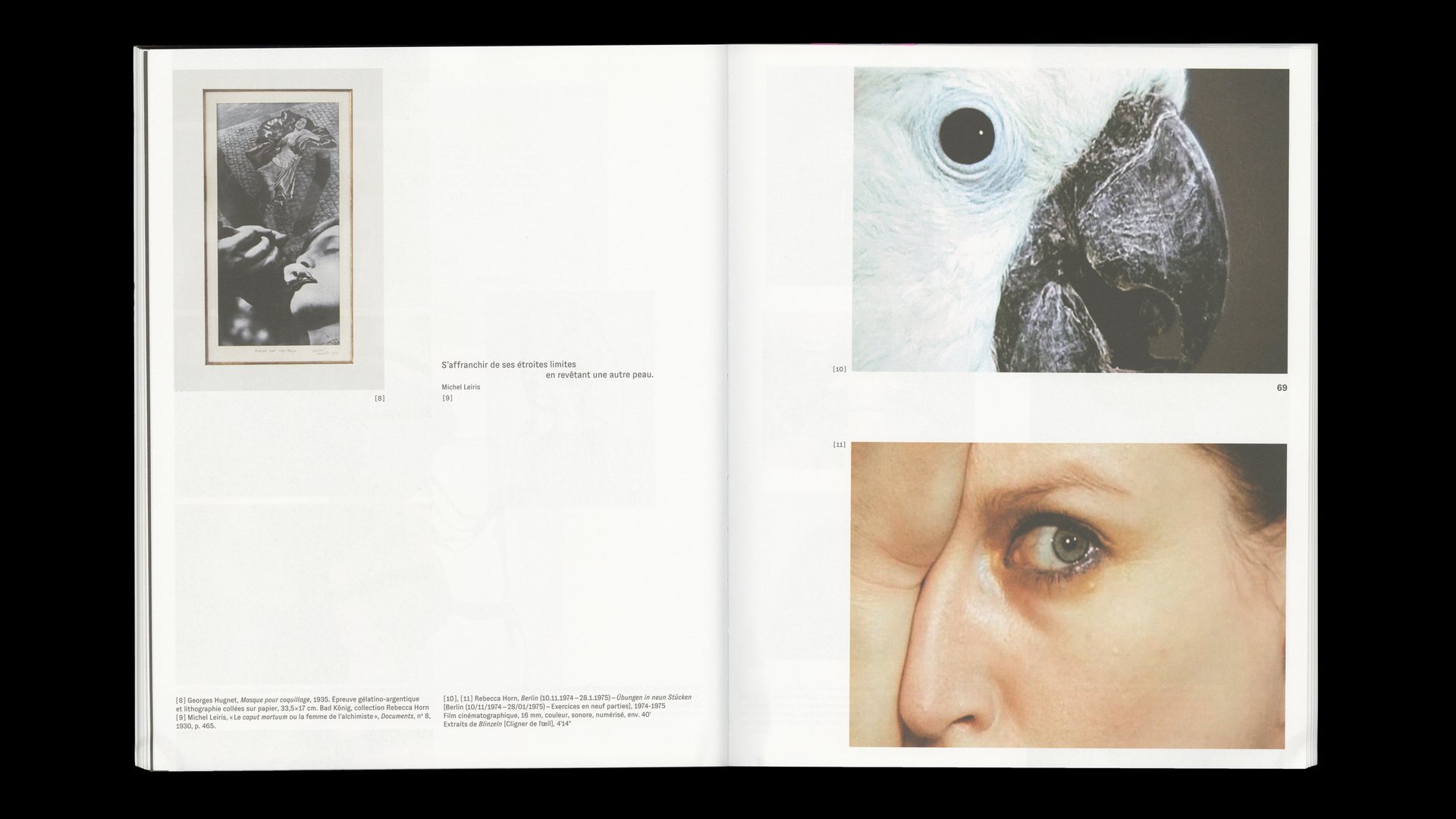 Rebecca Horn, Centre Pompidou, Théâtre des métamorphoses — double page du catalogue, vue 08 — Les Graphiquants